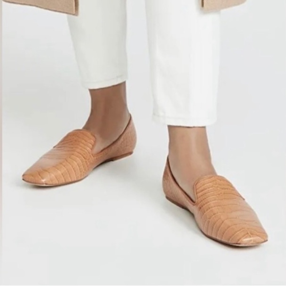 Vince Tan Croc-Embossed Loafers